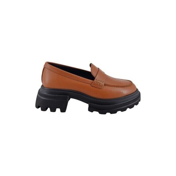 Hogan Brown Leather Loafers With Chunky Sole - NWT